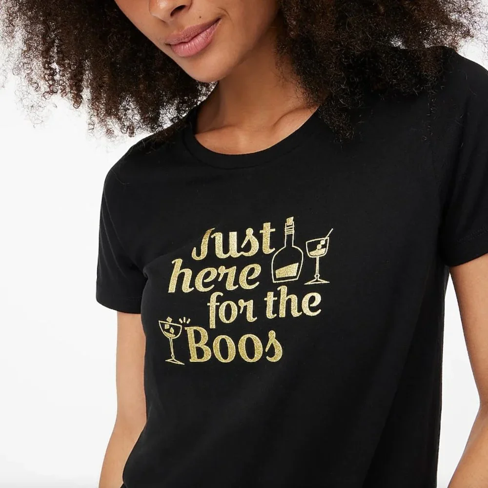 ๐๏ธ 2/$40 Sale ๐๏ธ NWT J.Crew Factory "Just here for the boos" tee - Picture 2 of 4